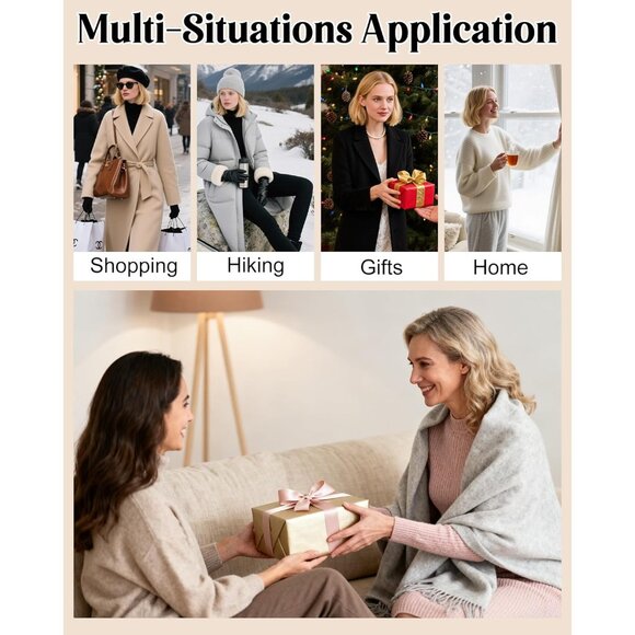 Wool Socks for Women, Winter Warm Stocking Stuffers Gifts for Women Cabin Crew H - Picture 6 of 7